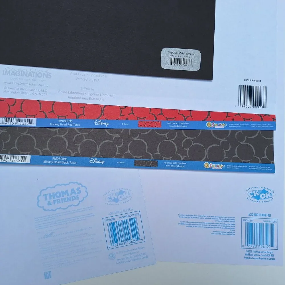Mickey Head - Disney 12x12 Scrapbook Paper Lot - NEW - Picture 6 of 8